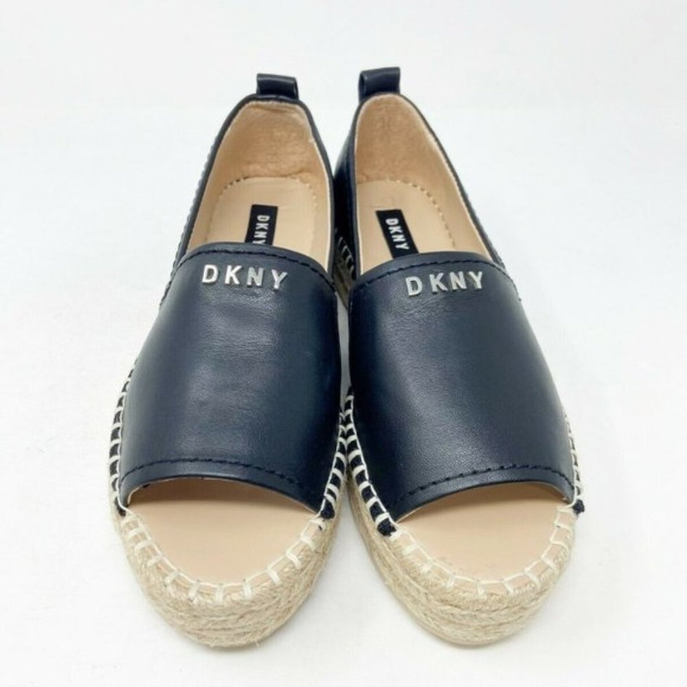 DKNY Mer Black‎ Peep Toe Platform Espadrille